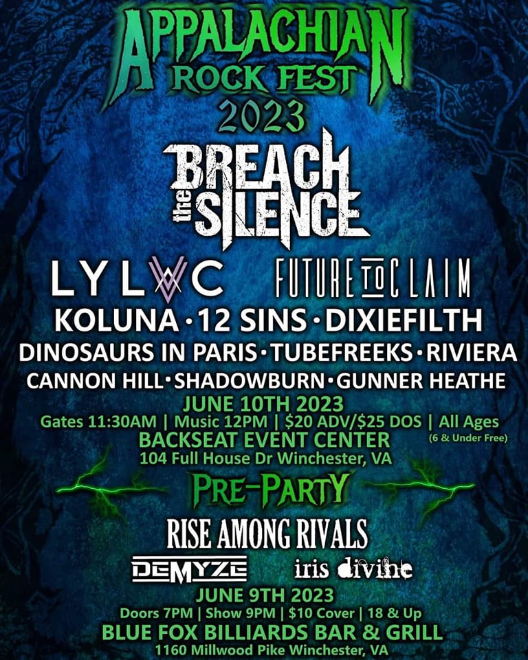 Appalachian Rock Fest 2023 flyer